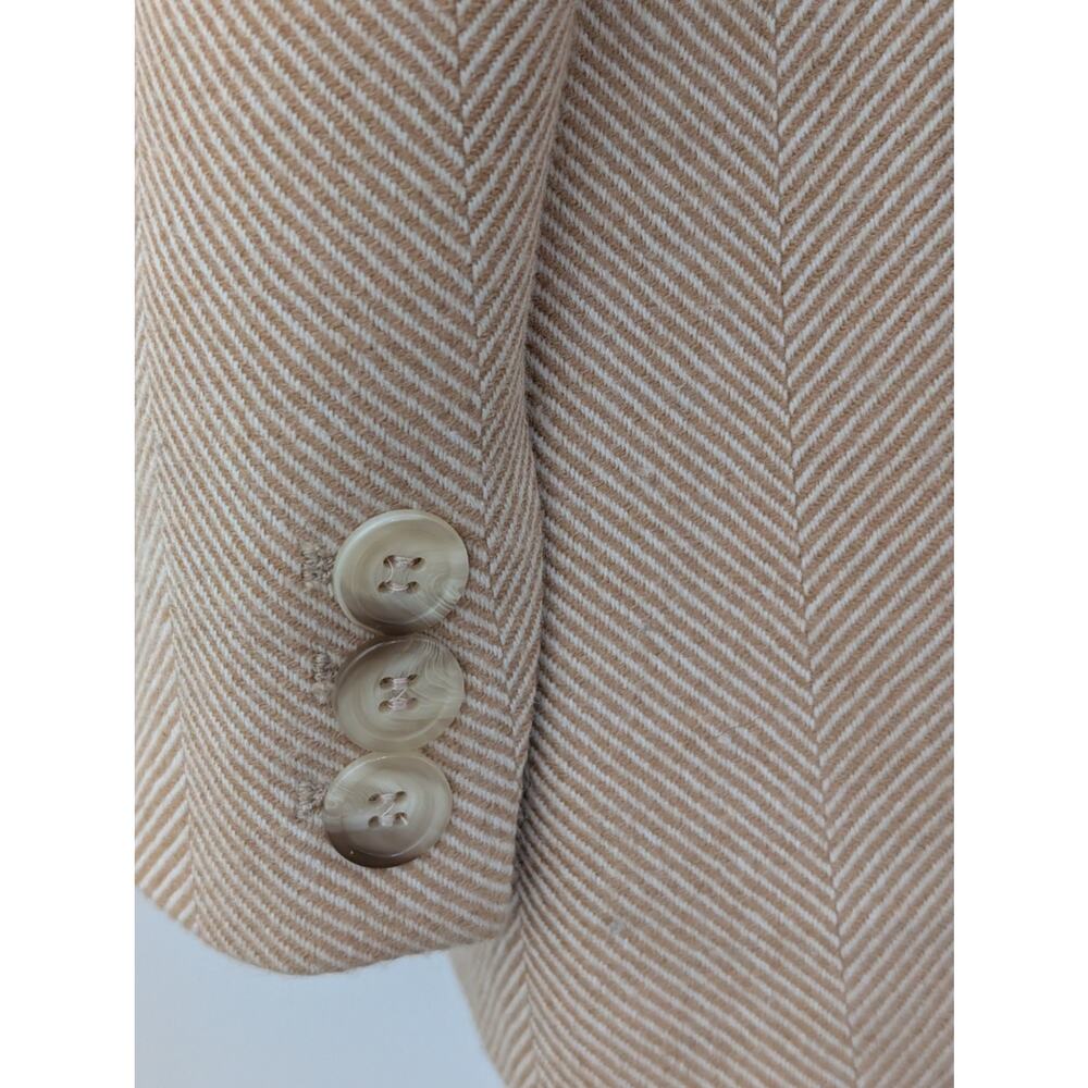PAUL COSTELLOE Vtg 100% Irish Wool Herringbone Blazer Princess Diana Era US10 - Picture 8 of 16